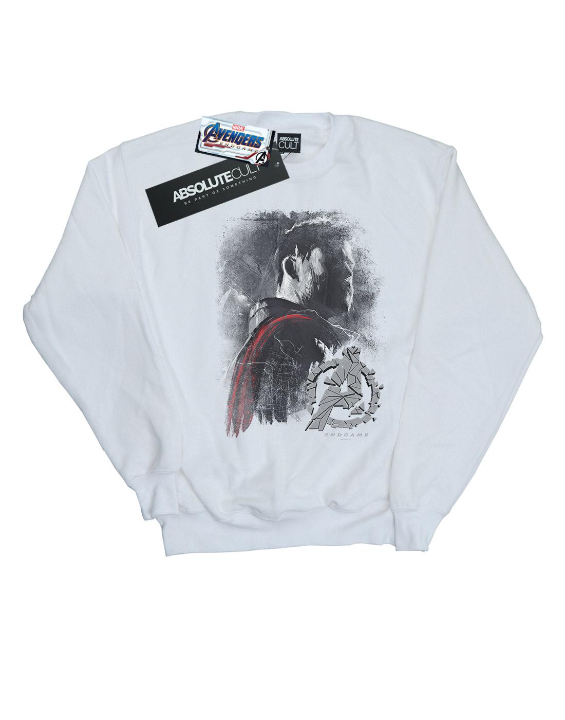 White - Front - Marvel Mens Avengers Endgame Thor Brushed Cotton Sweatshirt