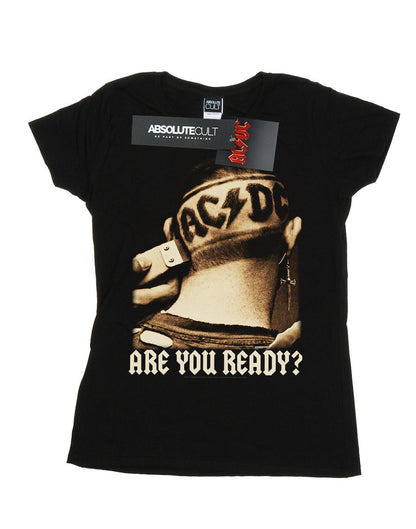 Black - Front - AC-DC Womens-Ladies Are You Ready Hair Shave Cotton T-Shirt