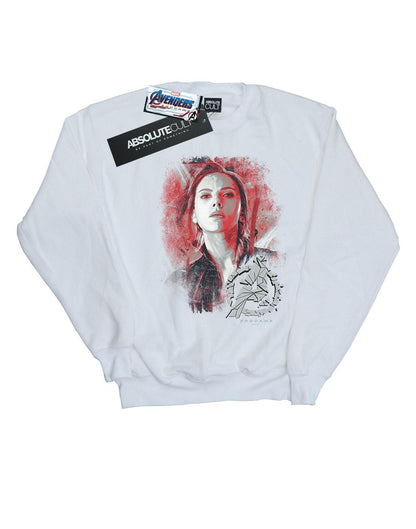 White - Front - Marvel Mens Avengers Endgame Black Widow Brushed Cotton Sweatshirt