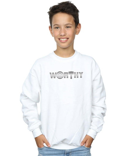 White - Back - Marvel Boys Avengers Endgame Worthy Sweatshirt