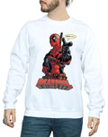 White - Side - Deadpool Mens Hey You Cotton Sweatshirt