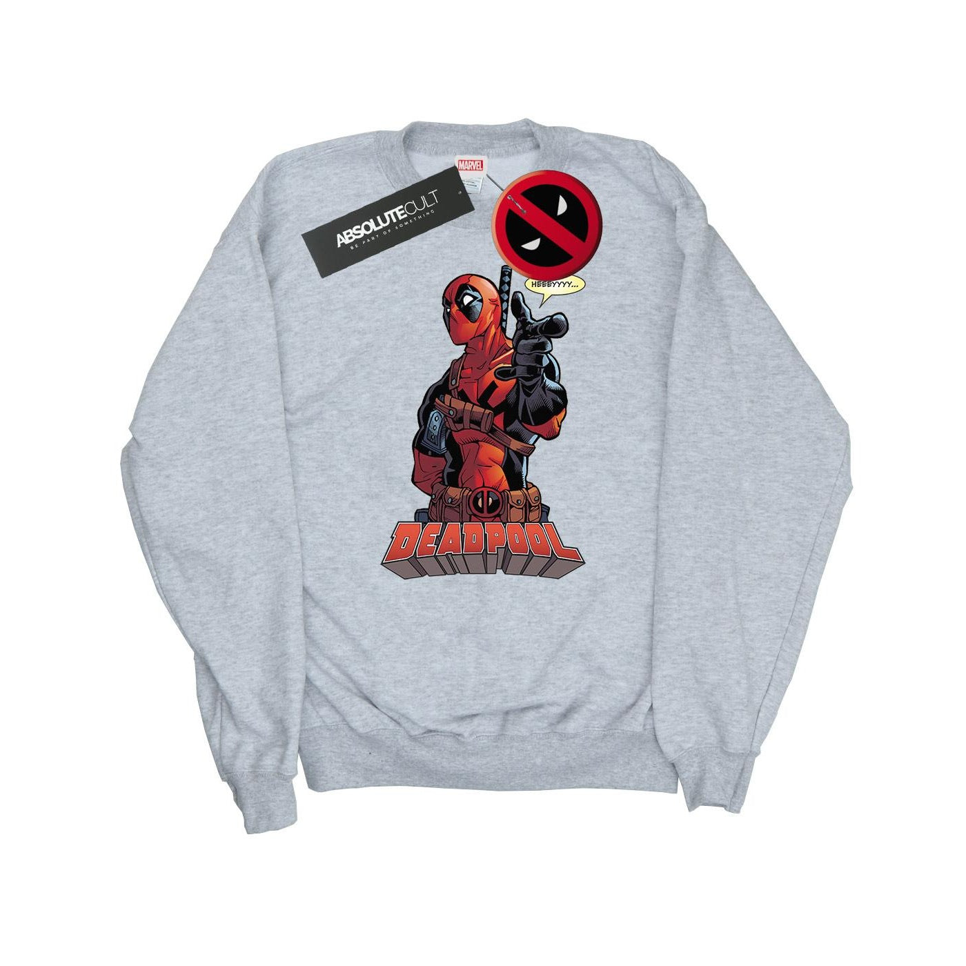 Sports Grey - Front - Deadpool Mens Hey You Cotton Sweatshirt