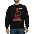 Black - Front - Deadpool Mens Hey You Cotton Sweatshirt