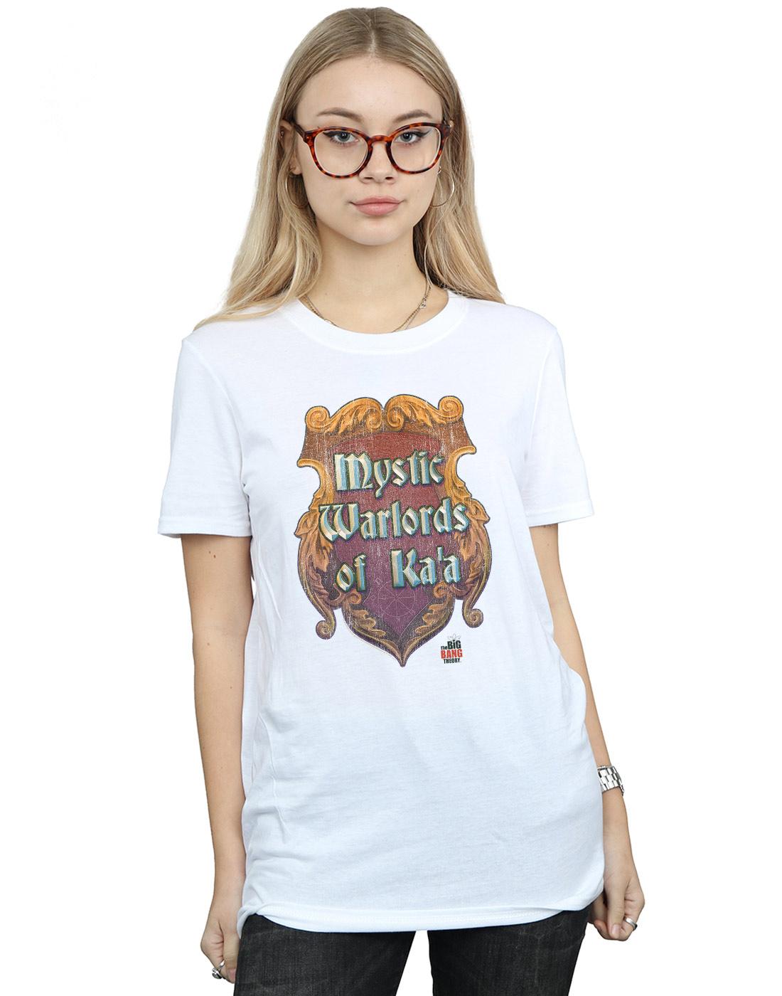 White - Back - The Big Bang Theory Womens-Ladies Mystic Warlords Of Kaa Cotton Boyfriend T-Shirt