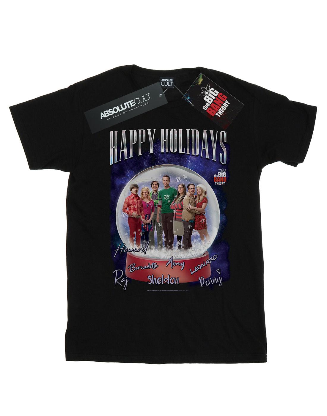 Black - Front - The Big Bang Theory Womens-Ladies Happy Holidays Cotton Boyfriend T-Shirt