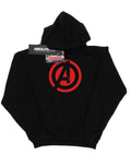 Black - Front - Marvel Womens-Ladies Avengers Assemble Solid A Logo Hoodie