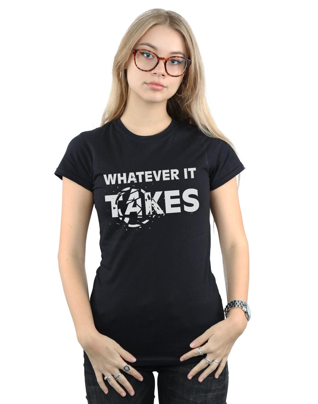 Black - Back - Marvel Womens-Ladies Avengers Endgame Whatever It Takes Cotton T-Shirt