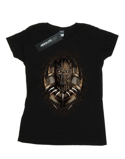 Black - Pack Shot - Marvel Womens-Ladies Black Panther Gold Killmonger Cotton T-Shirt