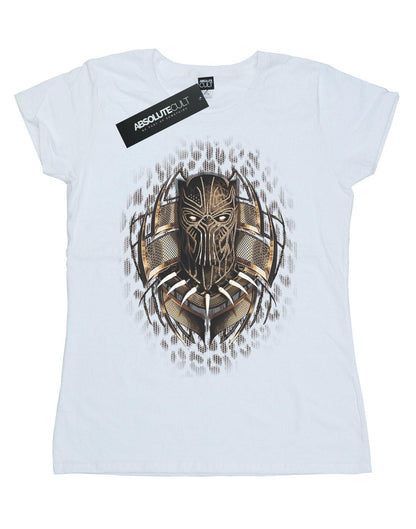White - Pack Shot - Marvel Womens-Ladies Black Panther Gold Killmonger Cotton T-Shirt