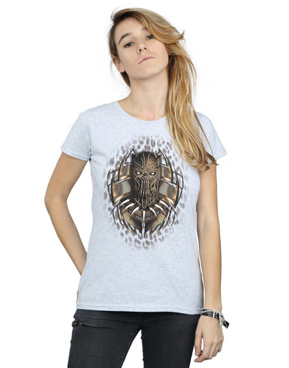 Sports Grey - Front - Marvel Womens-Ladies Black Panther Gold Killmonger Cotton T-Shirt