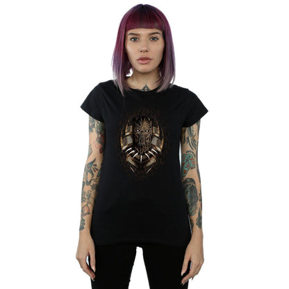 Black - Front - Marvel Womens-Ladies Black Panther Gold Killmonger Cotton T-Shirt