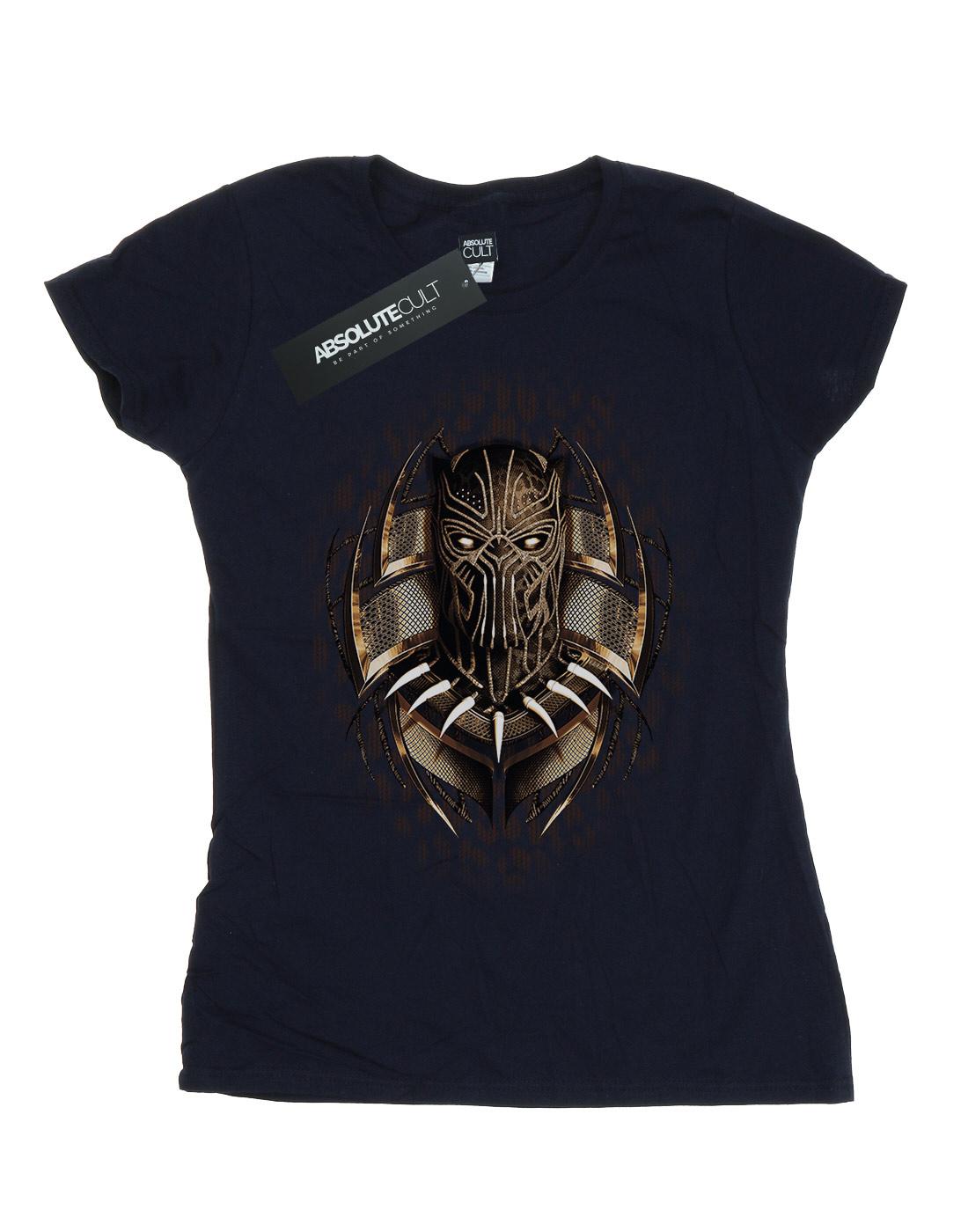 Navy Blue - Front - Marvel Womens-Ladies Black Panther Gold Killmonger Cotton T-Shirt