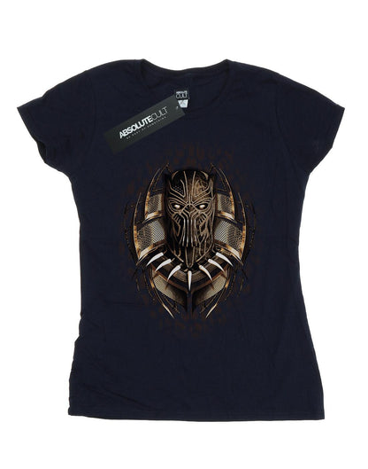 Navy Blue - Front - Marvel Womens-Ladies Black Panther Gold Killmonger Cotton T-Shirt