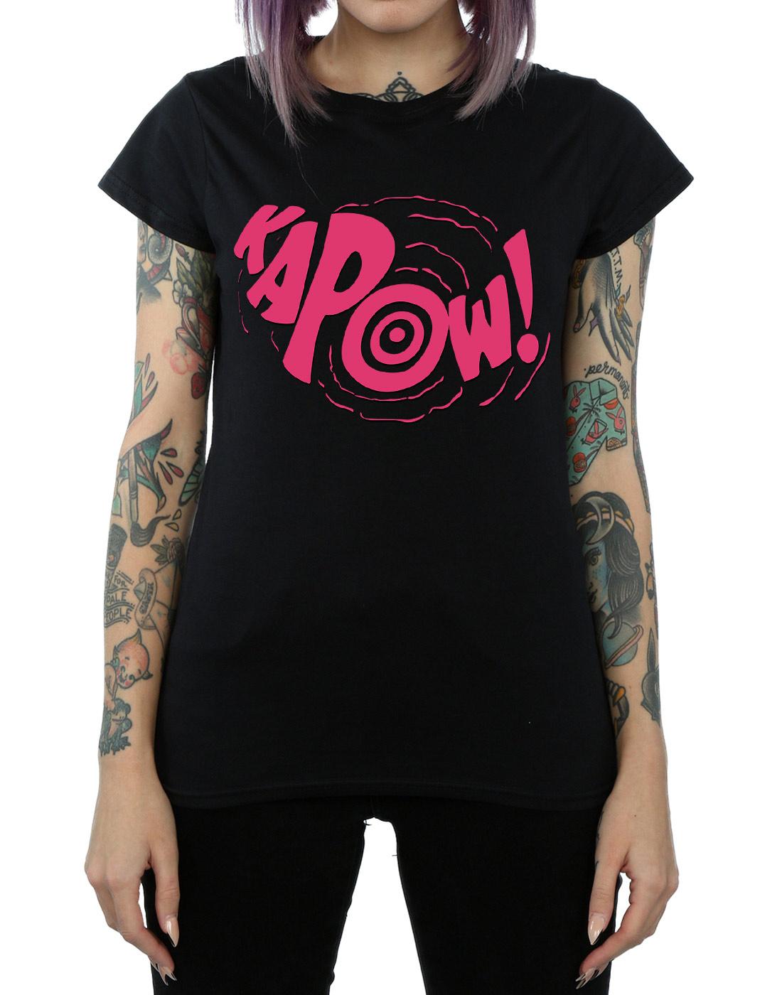 Black - Back - DC Comics Womens-Ladies Batman TV Series Kapow Cotton T-Shirt
