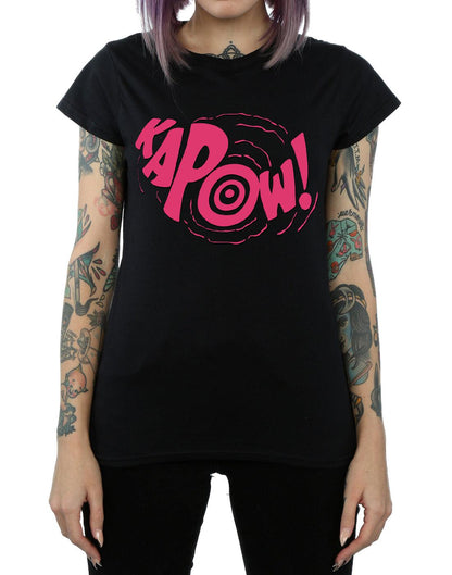 Black - Back - DC Comics Womens-Ladies Batman TV Series Kapow Cotton T-Shirt