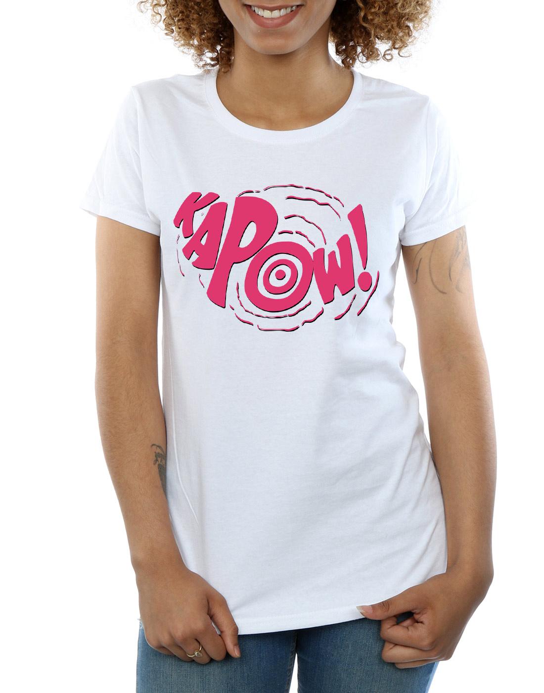 White - Side - DC Comics Womens-Ladies Batman TV Series Kapow Cotton T-Shirt