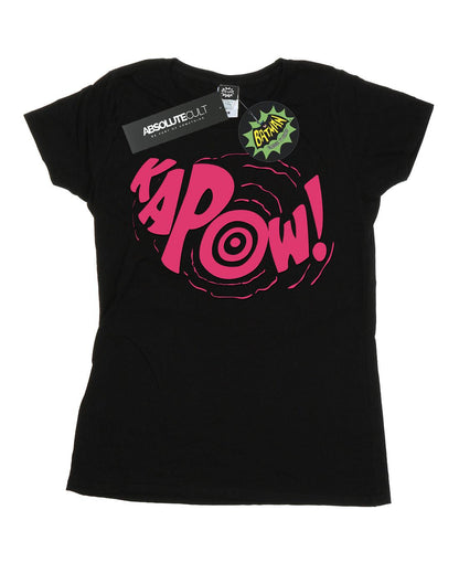 Black - Pack Shot - DC Comics Womens-Ladies Batman TV Series Kapow Cotton T-Shirt