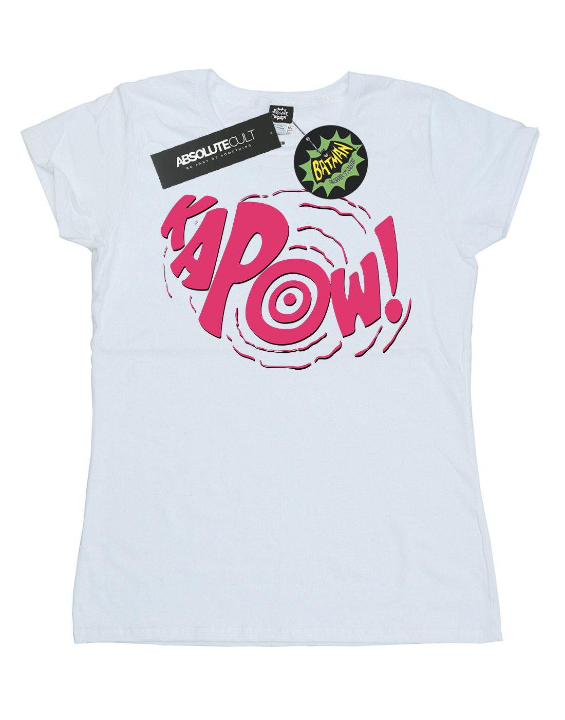 White - Front - DC Comics Womens-Ladies Batman TV Series Kapow Cotton T-Shirt