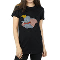 Black - Front - Dumbo Womens-Ladies Classic Cotton Boyfriend T-Shirt