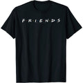 Black - Front - Friends Mens Logo Cotton T-Shirt