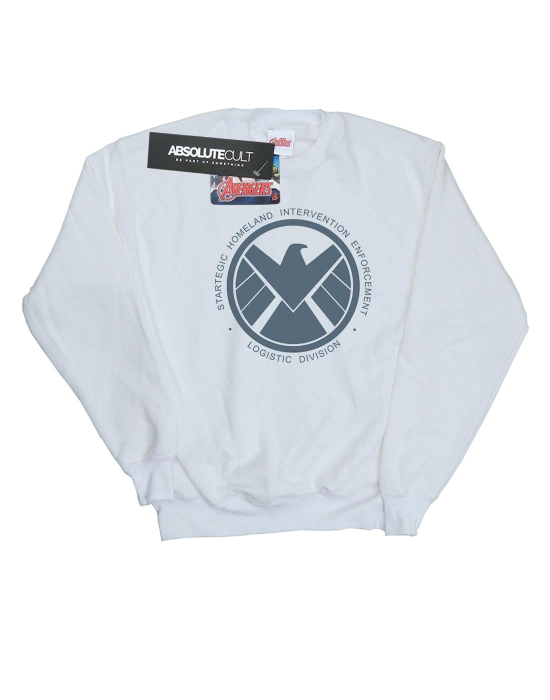 White - Front - Marvel Mens Agents Of SHIELD Logistics Division Cotton Sweatshirt
