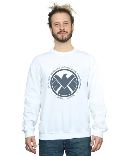 White - Back - Marvel Mens Agents Of SHIELD Logistics Division Cotton Sweatshirt