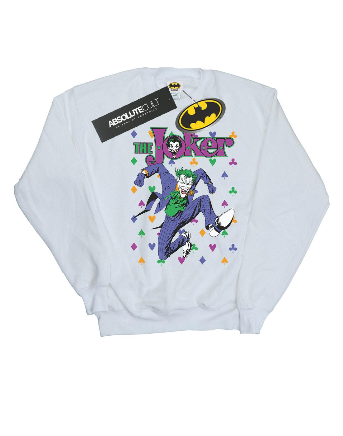 White - Side - DC Comics Mens Batman Joker Cards Jump Cotton Sweatshirt