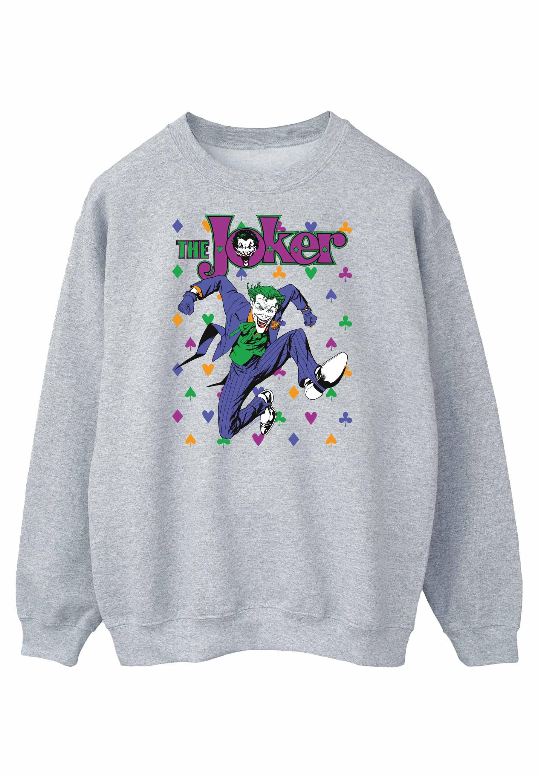 Sports Grey - Front - DC Comics Mens Batman Joker Cards Jump Cotton Sweatshirt
