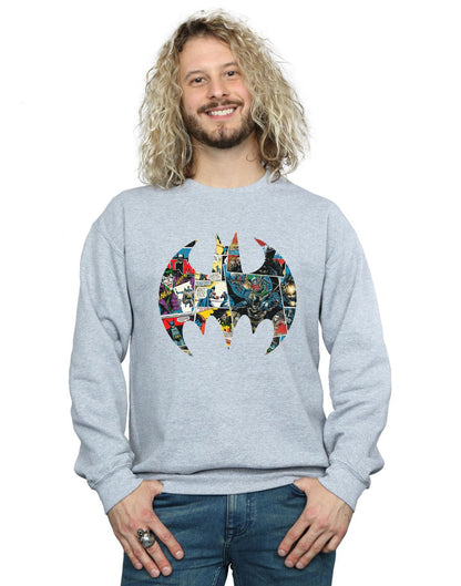 Sports Grey - Front - DC Comics Mens Batman Comic Book Logo Cotton Sweatshirt