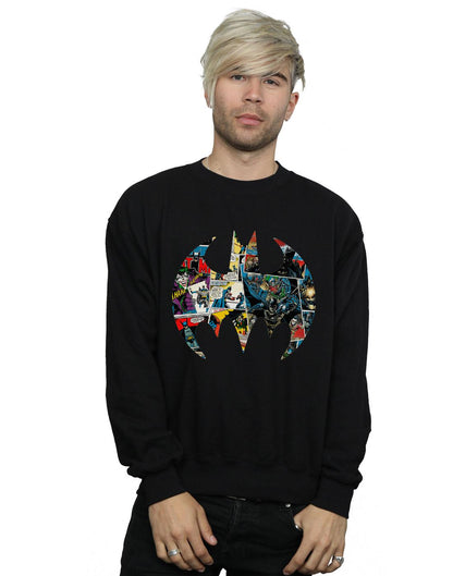 Black - Back - DC Comics Mens Batman Comic Book Logo Cotton Sweatshirt