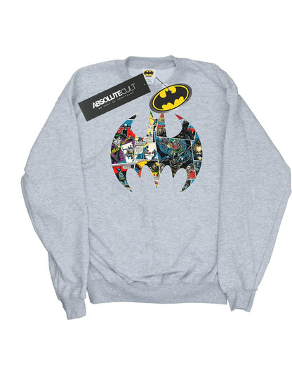 Sports Grey - Side - DC Comics Mens Batman Comic Book Logo Cotton Sweatshirt