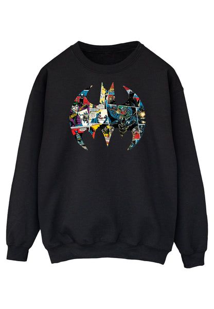Black - Front - DC Comics Mens Batman Comic Book Logo Cotton Sweatshirt