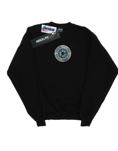 Black - Front - Marvel Boys Avengers Endgame Tony Stark Heart Sweatshirt