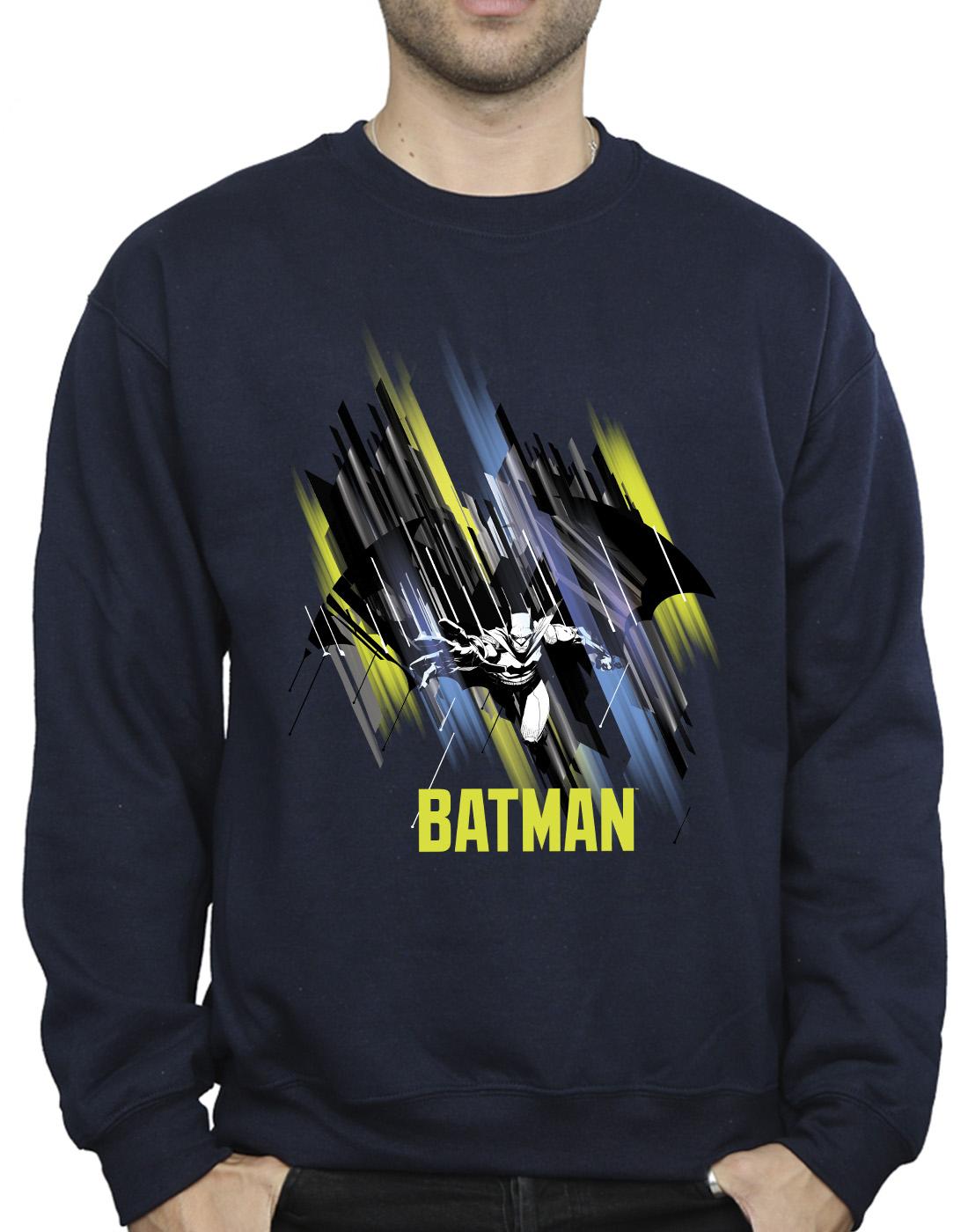 Navy Blue - Back - DC Comics Mens Batman Flying Batman Cotton Sweatshirt