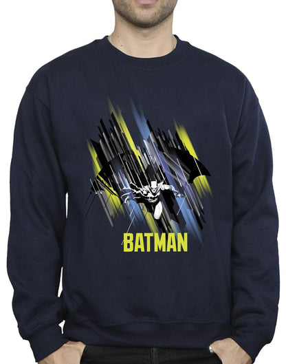 Navy Blue - Back - DC Comics Mens Batman Flying Batman Cotton Sweatshirt