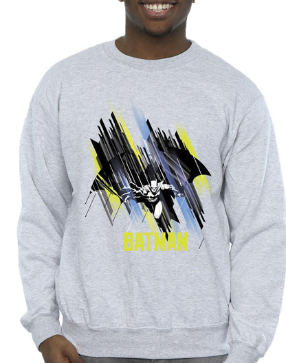 Sports Grey - Back - DC Comics Mens Batman Flying Batman Cotton Sweatshirt