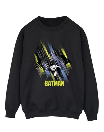 Black - Front - DC Comics Mens Batman Flying Batman Cotton Sweatshirt