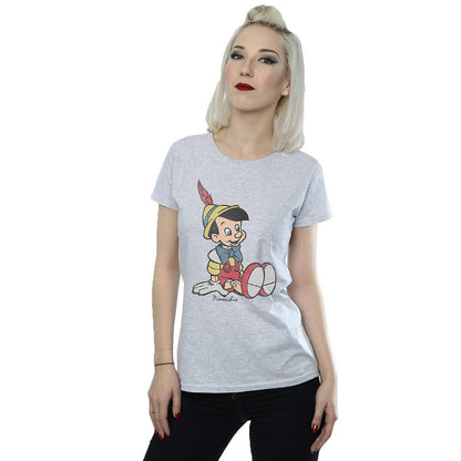 Heather Grey - Back - Pinocchio Womens-Ladies Classic Heather T-Shirt