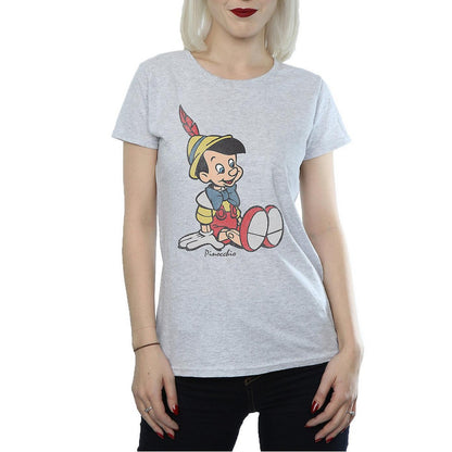 Heather Grey - Front - Pinocchio Womens-Ladies Classic Heather T-Shirt