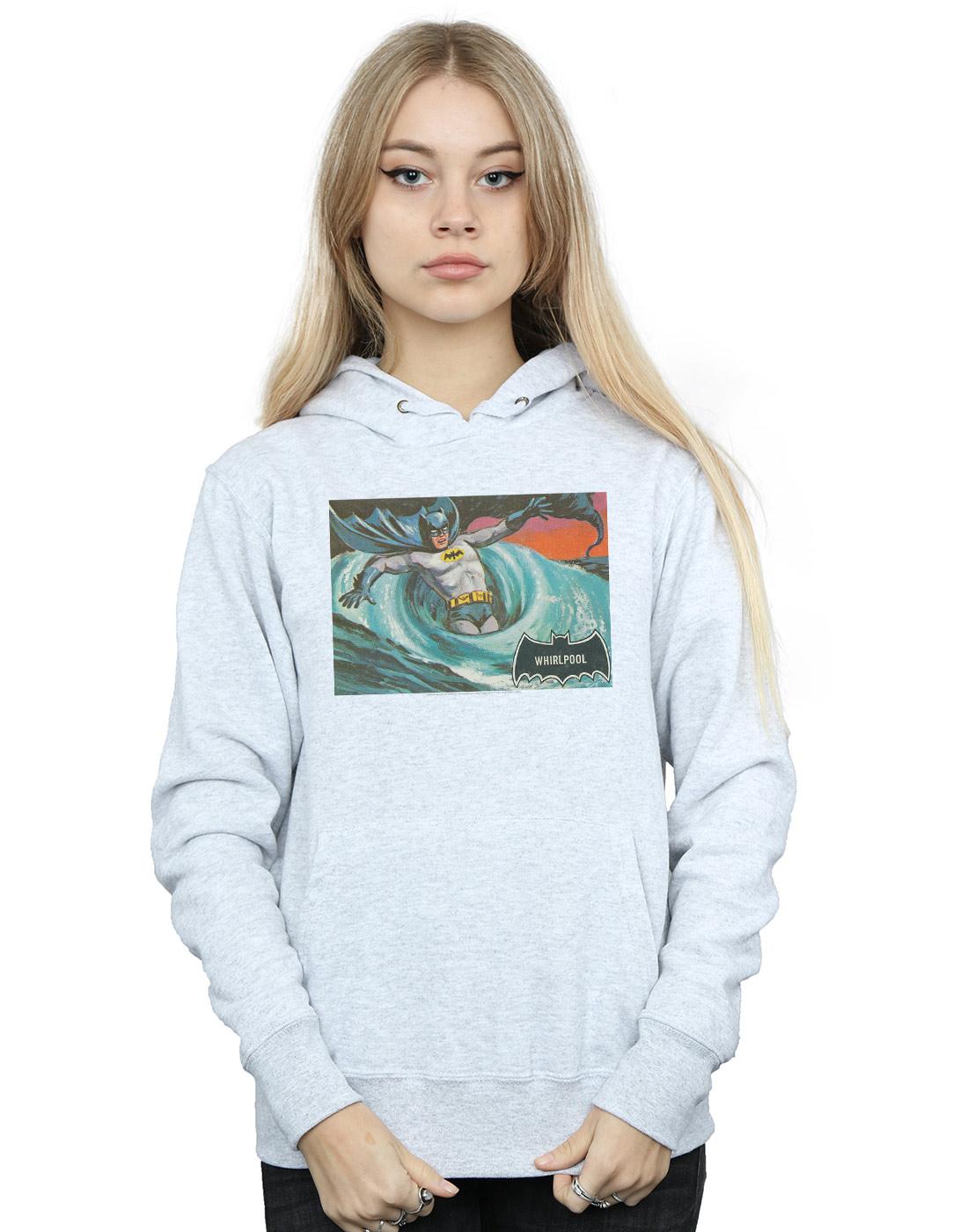 Sports Grey - Back - DC Comics Womens-Ladies Batman TV Series Whirlpool Hoodie