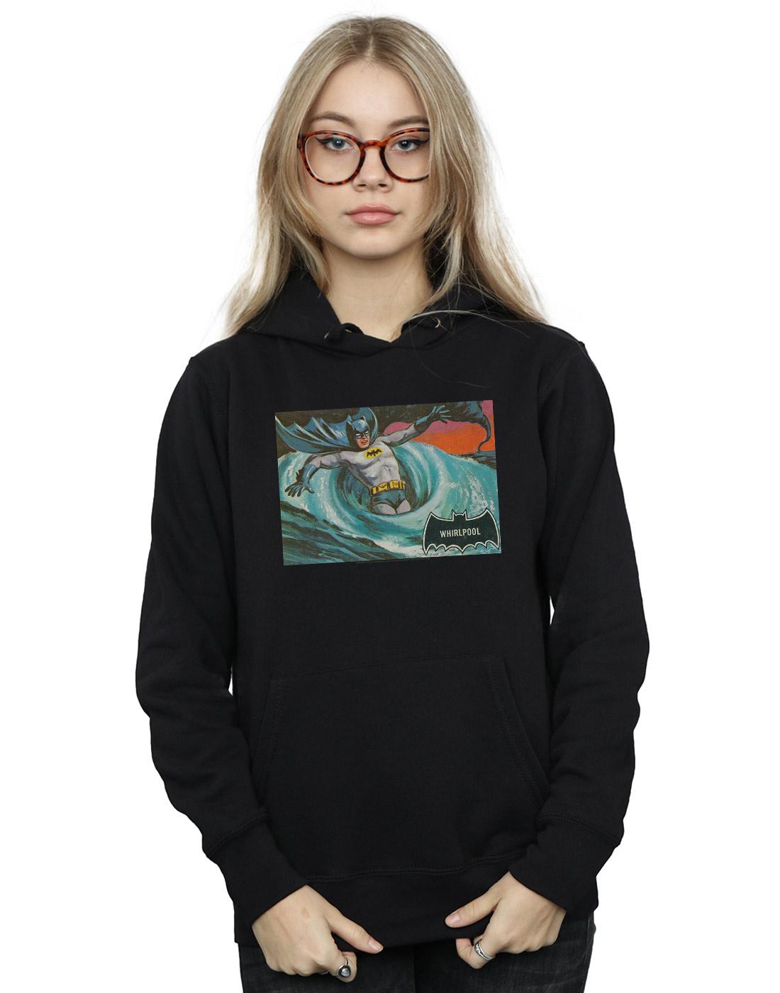 Black - Back - DC Comics Womens-Ladies Batman TV Series Whirlpool Hoodie