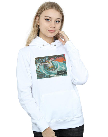 White - Back - DC Comics Womens-Ladies Batman TV Series Whirlpool Hoodie