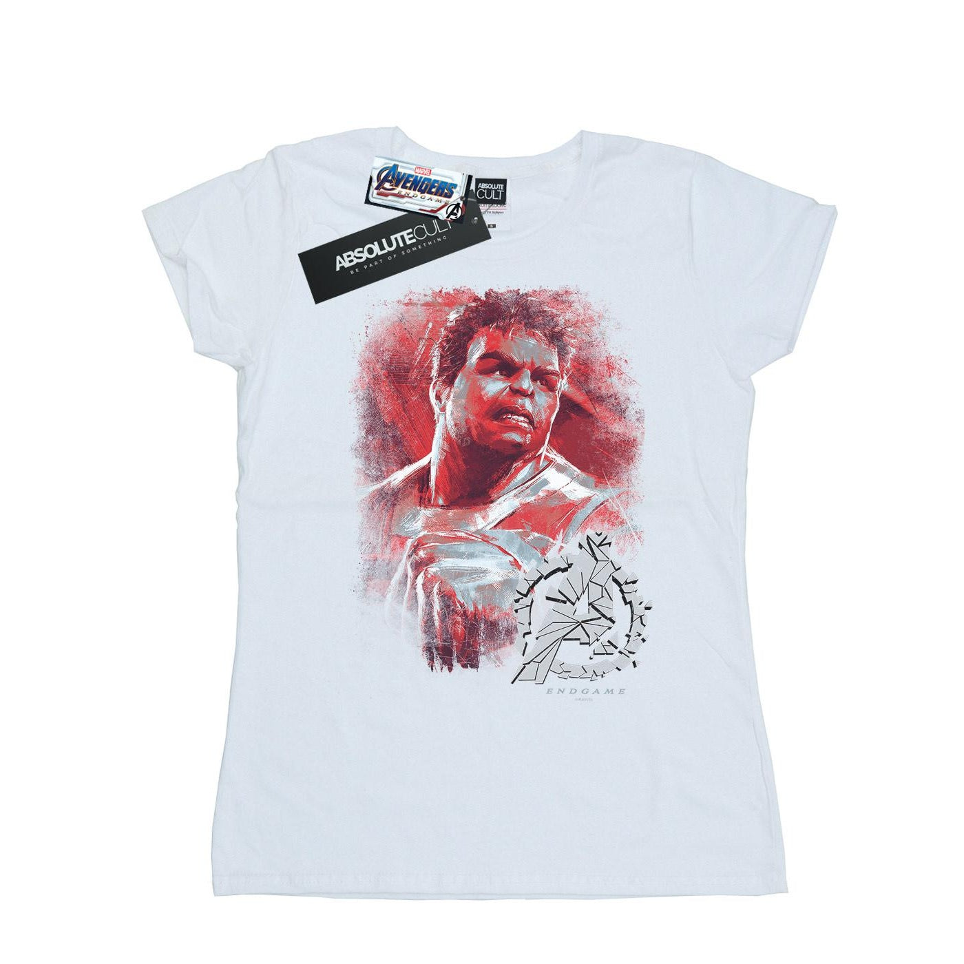 White - Front - Marvel Womens-Ladies Avengers Endgame Hulk Brushed Cotton T-Shirt