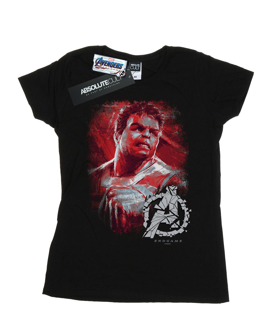 Black - Front - Marvel Womens-Ladies Avengers Endgame Hulk Brushed Cotton T-Shirt