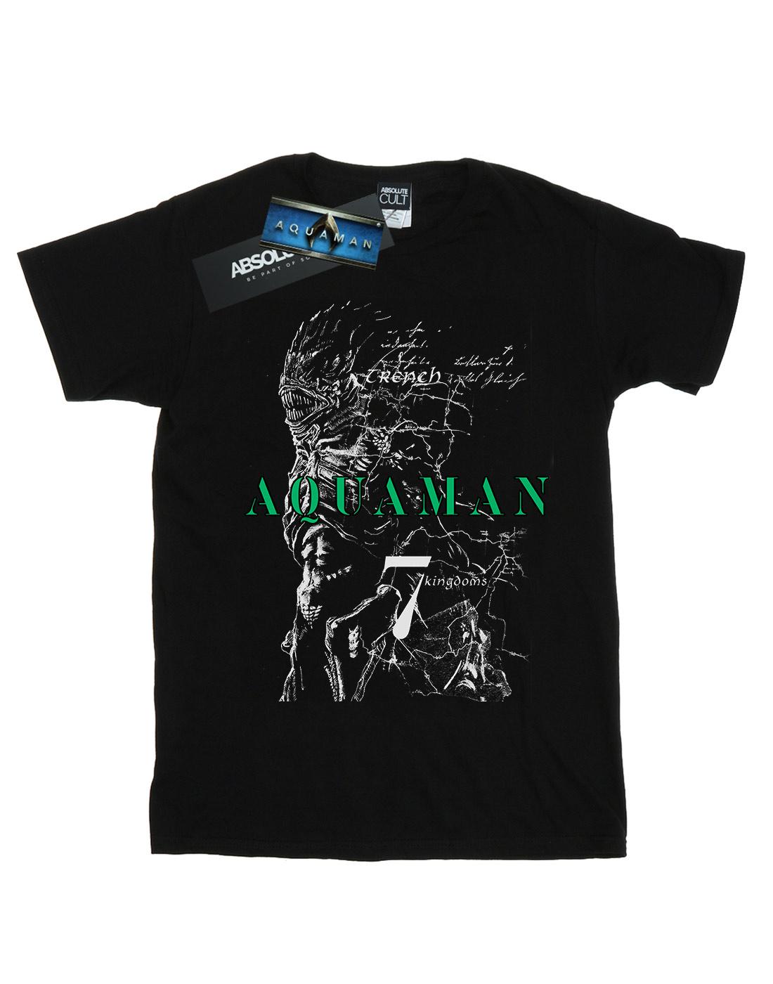 Black - Front - DC Comics Mens Aquaman The Trench Sketch T-Shirt