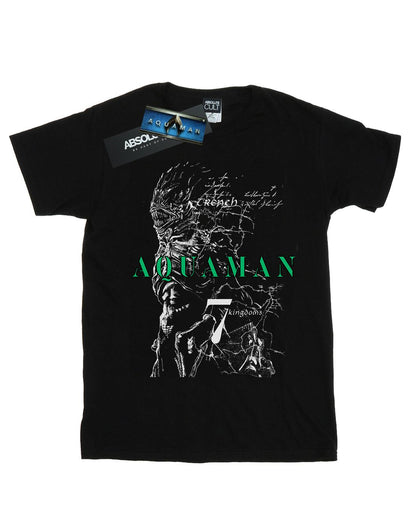 Black - Front - DC Comics Mens Aquaman The Trench Sketch T-Shirt