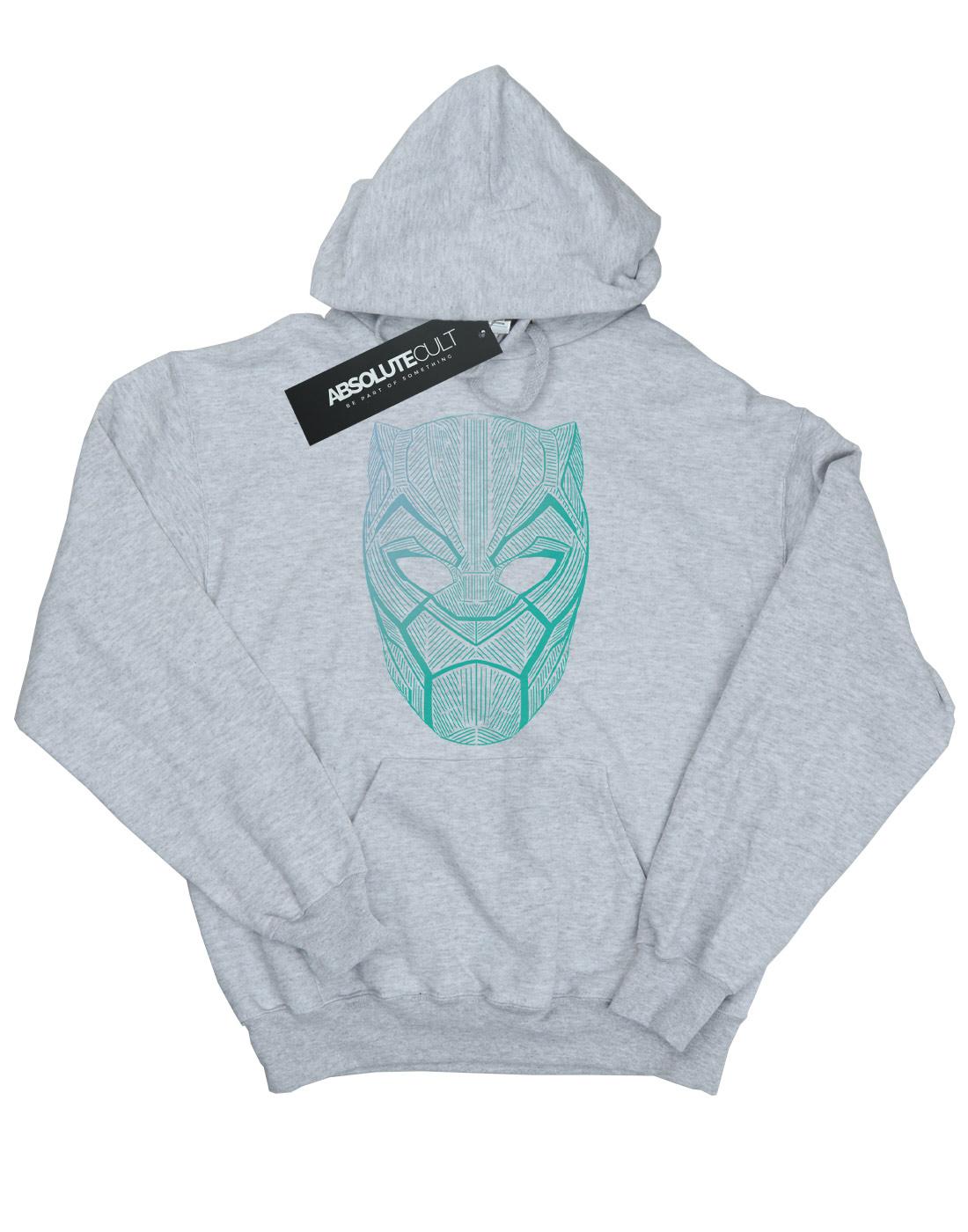Sports Grey - Front - Marvel Mens Black Panther Tribal Mask Hoodie