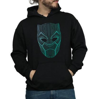Black - Side - Marvel Mens Black Panther Tribal Mask Hoodie