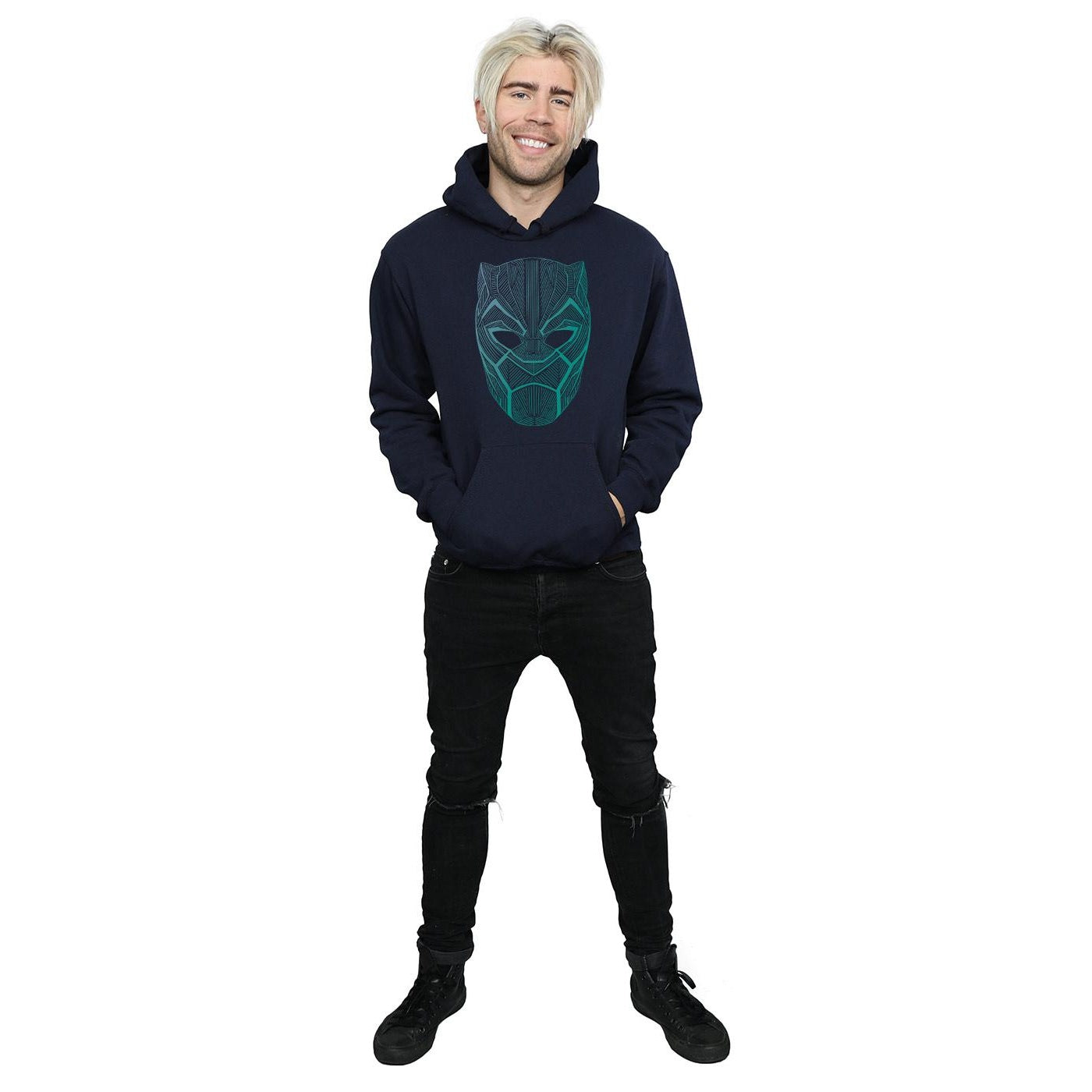 Navy Blue - Lifestyle - Marvel Mens Black Panther Tribal Mask Hoodie