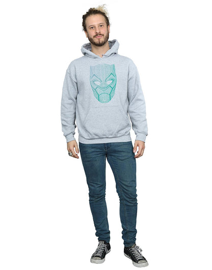Sports Grey - Lifestyle - Marvel Mens Black Panther Tribal Mask Hoodie